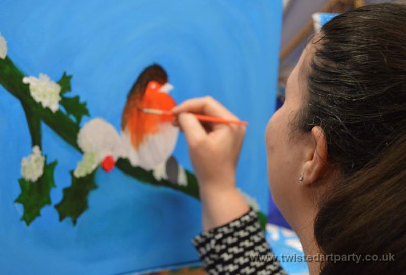 Paint and Sip Party: Winter Robin
